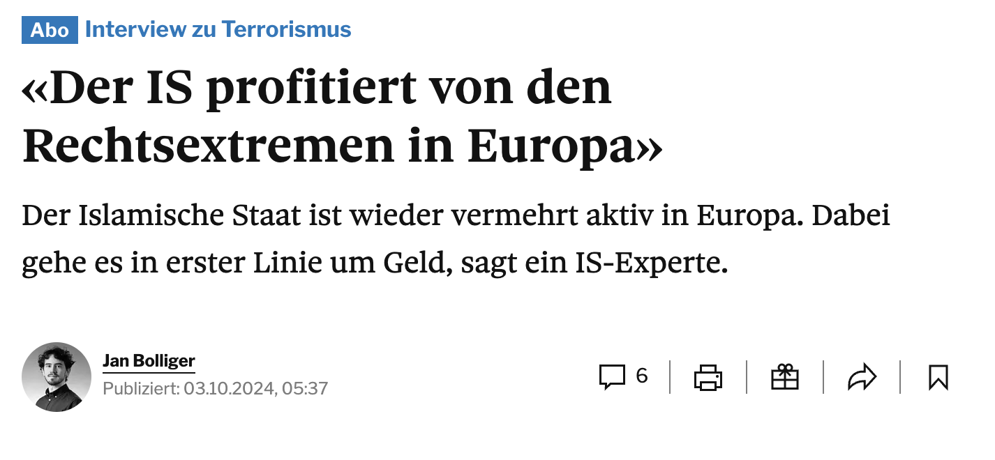 «Der IS profitiert von den Rechtsextremen in Europa»