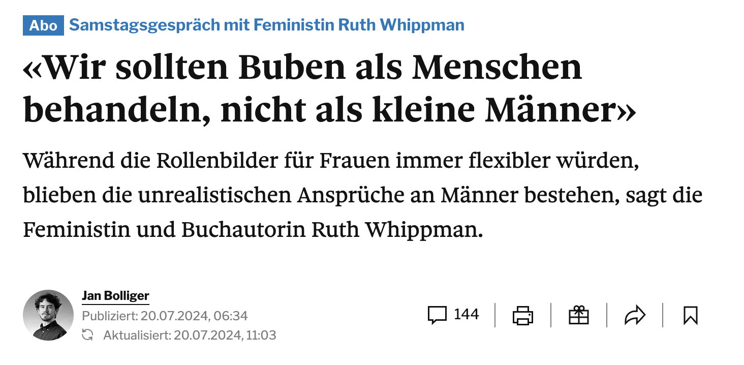 «Wir sollten Buben als Menschen behandeln, nicht als kleine Männer»